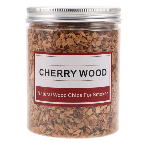 Toyvian Copeaux de Bois de Cerisier pour Fumage 125G Bois pour Barbecue Allumage Rapide Diffusion Homogène de Fumée pour Grillades en Plein Air Cuisine au Fumoir