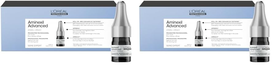 L’Oréal Professionnel Ampollas Enriquecidas con Activos Dermatológicos para Prevenir la Caída del Cabello, Aminexil Advanced, 42 x 6ml (Paquete de 2)