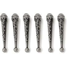 Bolo Tie Tips, Replacement aglets End Caps for Cord or Leather 6 Pack Antique Silver