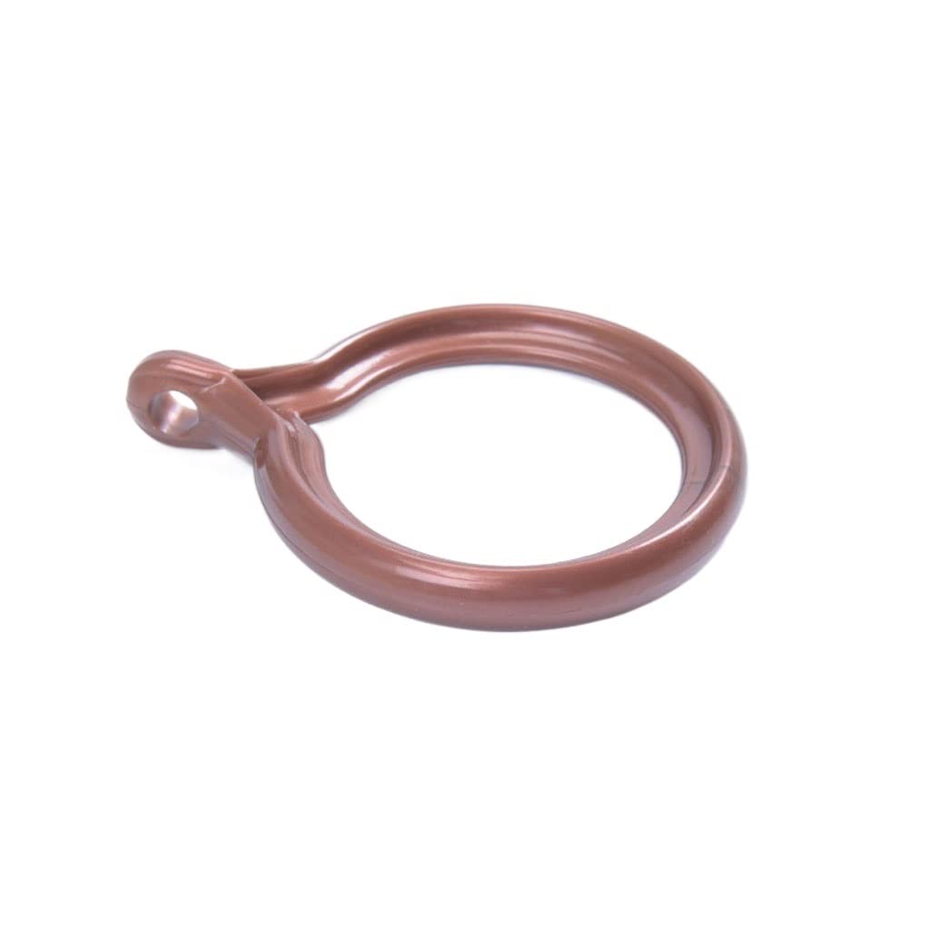 Anelli per Tende Ganci per Tende da Doccia Anelli, Anelli per Tende da Doccia in plastica con Occhielli-Set di Anelli da 15,1,4 Pollici (Colore: Marrone Scuro) (Rosa) (Marrone Scuro)