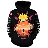 Xuerrp Anime Hoodies for Boys Girls Cartoon Novel Sweatshirts 3D Printed Casual Fashion Pullover with Pocket-3XS