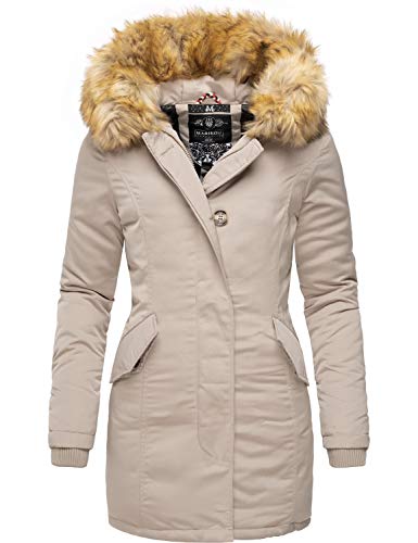 Preisvergleich Produktbild Marikoo Damen Winter Mantel Winterparka Karmaa Beige019 Gr. XS