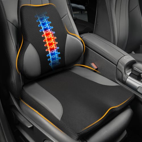 Image of Lofty Aim Car Seat Cushion and Lumbar Support Pillow Set, Car Back Support