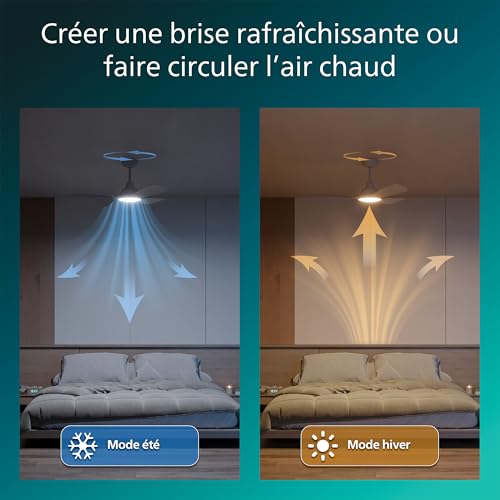 Ventilateur de plafond Philips Pales fixes Lumière réglable télécommande incluse - vue 5