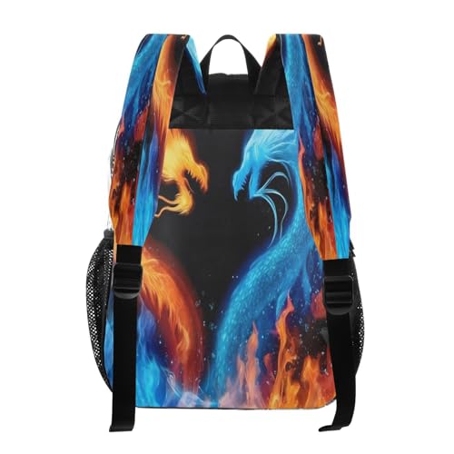Blue Fire Dragon Clear Backpack Heavy Duty See Through Transparent PVC BookBag for Kids Boy Girl School Work3