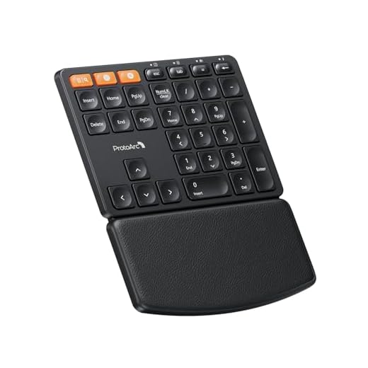 ProtoArc Wireless Number Pad, EK04 N Ergonomic Numeric Keypad with Wrist Rest, Bluetooth and USB, Rechargeable, for Windows PC/Laptop, Mac OS