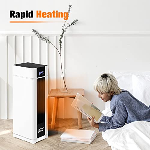 Digital Ceramic Oscillating Tower Heater with Energy Saving Mode,1500W.350 Sq Ft Coverage,Fast Quiet Heating,3 Modes,Tip-Over Protection For Indoor Use
