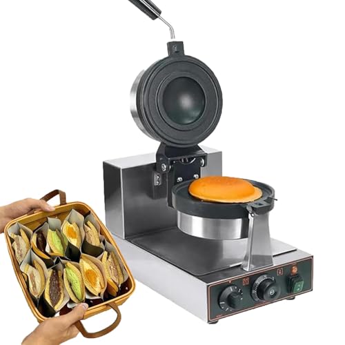 ASerZenith Electric Burger Machine, Electric Hamburger Waffle Maker, 1300W Non-Stick Electric Panini Press, Precise Temperature Control, Double-Sided Heating, 5 Minutes Timer,A