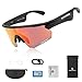 ROCKBROS Occhiali Intelligenti Bluetooth Bici, Occhiali da Sole con Apparecchi Acustici con Lenti Polarizzate Smart Glasses UV400 Open Ear Uomo Donna, per Bicicletta Corsa Guidare, Rosso