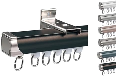 Heavy-Duty Aluminum Curtain Track System - 600cm Wall & Ceiling Mount for Window Treatments - Includes Accessories - Perfect for Home & Office - B-Blue