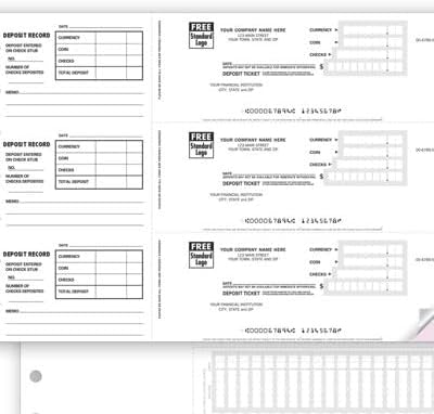 ABC Deposit Tickets, 3-On-A-Page, 1 Part, Business Banking Supplies (Set of 150)