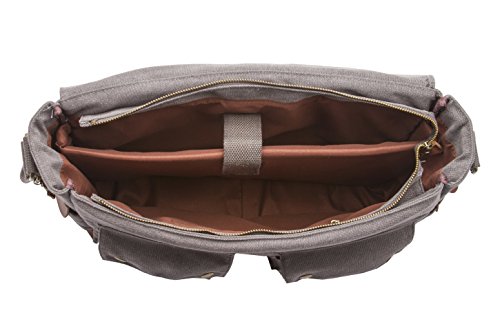 Sweetbriar Classic Laptop Messenger Bag, Gray - Canvas Pack Designed to Protect Laptops up to 15.6 Inches - Thumbnail 3