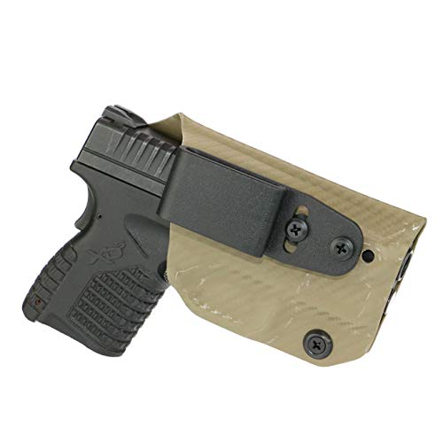 FoxX Holsters "Deluxe Trapp All Kydex IWB Holster - Springfield XD-S 9/45 3.3" Our Smallest Inside Waistband Holster Adjustable Cant & Retention, Concealed Carry Holster (Carbon Fiber FDE)