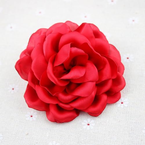 Image of Big Flower Pins for Clothes Fabric Rose Flower Brooches for Women Large Delicate Elegant Flower Lapel Pin for Wedding Party Dance Banquet Wedding Guest Dresses Suit Accessories 7.5in