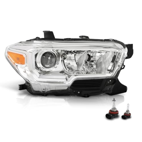 Image of GRAND ORANGE Right Side Headlight Assembly W /O LED Daytime Running Light Front Headlamp Compatible with Toyota Tacoma SR Crew Cab /Extend Cab pickup 2019-2023 White