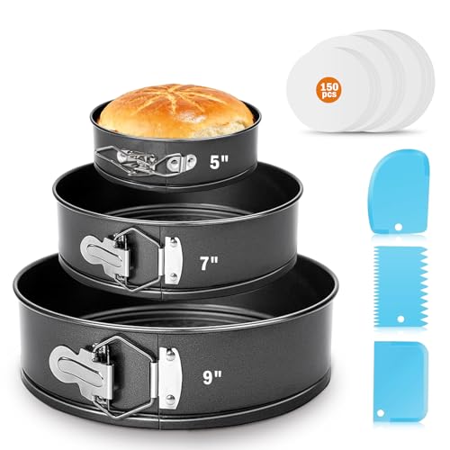 oxiraqan 3 Set of Springform Pan Set (5/7/9 Inch), Round