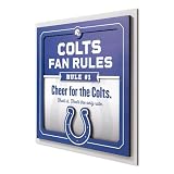 YouTheFan Officially-licensed NFL Indianapolis Colts Fan Rules Wall Art, multiple layers, humorous team artwork sports fan motto, showcases funny rules, indoor decor