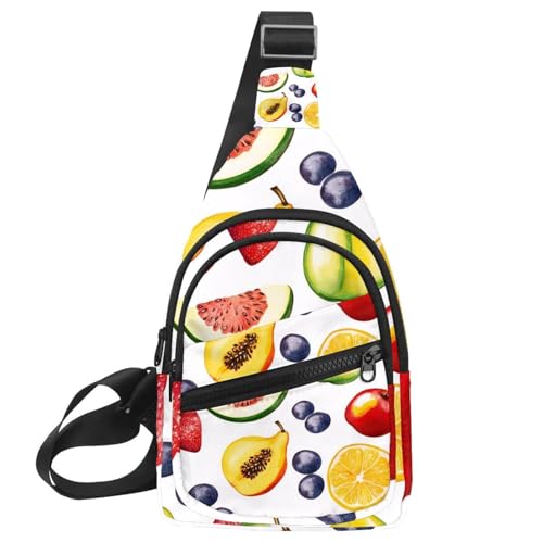Sac à dos à bandoulière Fresh Fruits multicolore avec sangle réglable pour homme et femme