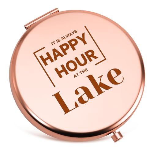 Lake House Gifts for Women Compact Mirror Rose Gold