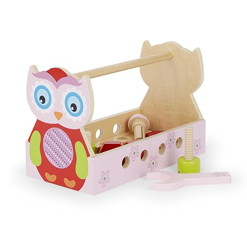Mousehouse Gifts Holzspielzeug Eulen Werkzeugkasten für Mädchen