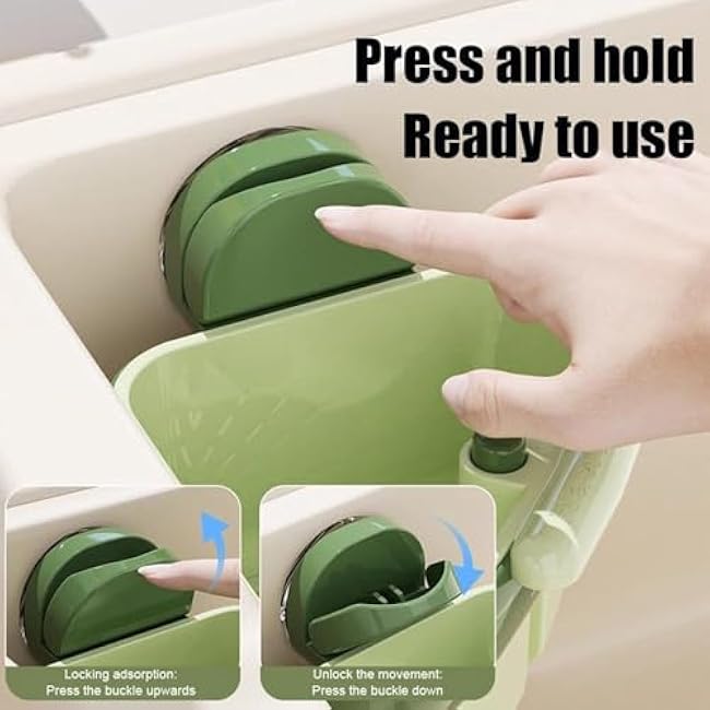 Intellectp Suction Cup Sink Corner Rack, Food Waste Catcher for Sink, Corner Sinks Storage Rack Suction Cup, Automatic Dumping Sinks Strainer Basket (2Pcs Mix)