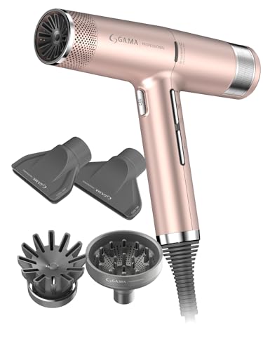 GA.MA Italy Professional, iQ3 Perfect, Secador ultraligero con Motor sin escobillas de 110.000 rpm, tecnología Stand-by y función turbo, 1600 W de potencia, rosa dorado