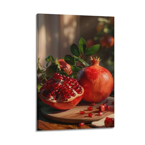 Impression sur toile nature morte grenade QXYUIN cadre 30x45cm