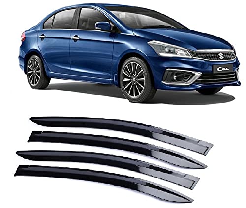 Image of AutoMoto Unbreakable Injection Moulded Car Side Window Deflector, Door Visor, Wind Guard, Rain Guard Compatible with Maruti Ciaz Set of-4pcs