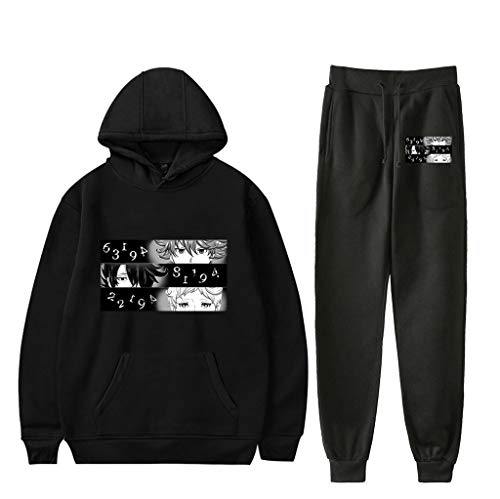 Novo moletom com capuz de manga The Promised Neverland e calça de moletom com capuz Emma Norman Ray