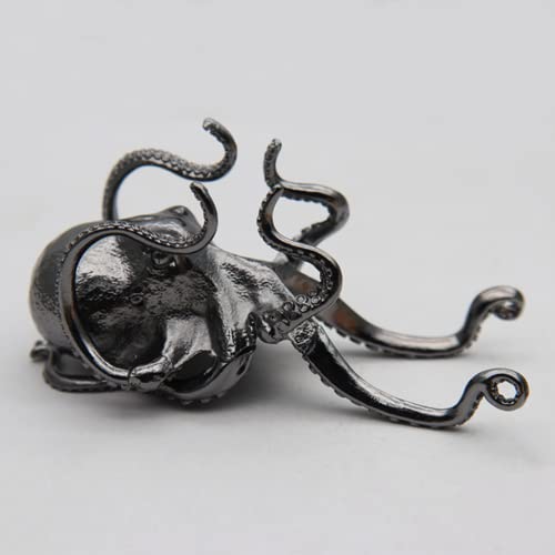 Estatua decorativa de pulpo de metal para escritorio miniatura 1