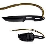 Outdoor EDC feststehende Gerade Festes messer Stahl Jagdmesser Scharfes Camping Multi tool hals messer Pocket neck knife messer kette Loch Gürtelmesser Tanto Gegen Full Tang messer mit Kydex Scheide