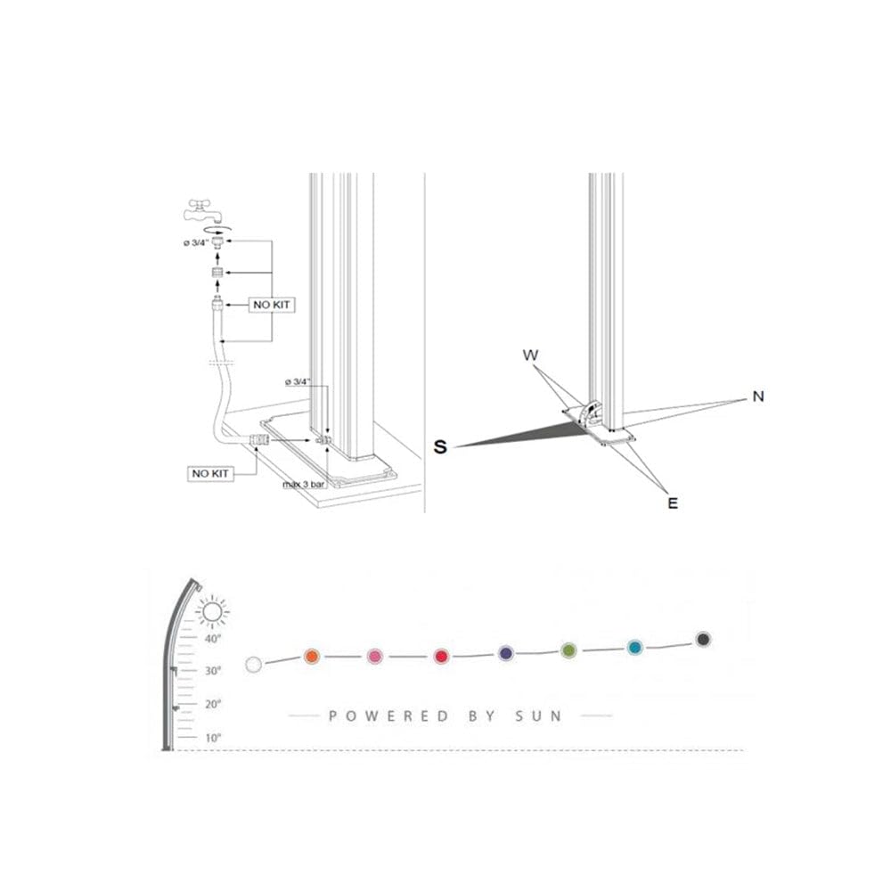 Arkema Design A500/4005 Aluminiowy fioletowy prysznic solarny