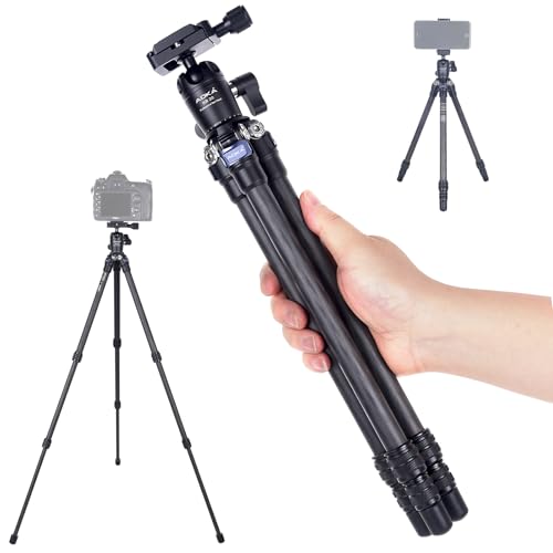 AOKA 28-inch/1.1 lb Mini Portable Carbon Fiber Tripod, Lightweight and