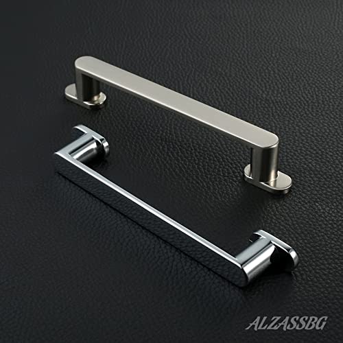 Alzassbg 10 Pack Polished Chrome Cabinet Pulls, 5 Inch(128Mm) Hole Centers Cabinet Handles Kitchen Hardware For Contemporary Cabinets And Drawer Al3502Cp #TOP2