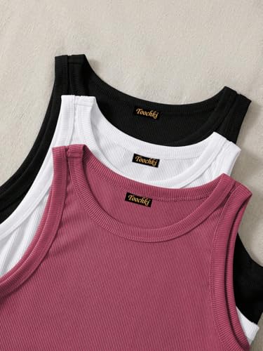 Image of Tops for Women Crop Top for Women's Tank Activewear Tee Sports Western Casual Cotton Camisole Pack of 3 Combo