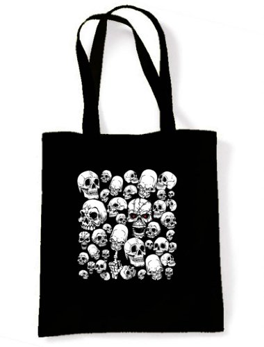 Tribal T-Shirts Women's Skull Garden Tote Shoulder Bag Black