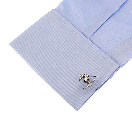 Mancuernillas plateadas clásicas para hombre KnBoB miniatura 2