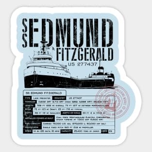 Pegatinas de vinilo Edmund Fitzgerald-Sticker -Impermeable - Regalos divertidos - Botella de agua - Caja de herramientas - Portátil - Funny -