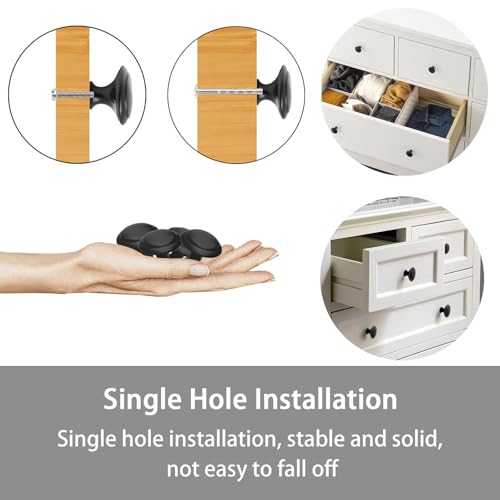 Parastar 12 Stück Schrankknöpfe,30 mm Runde Möbelknöpfe,Schrankknopf mit Schrauben,Schwarz Knöpfe für Schränke,Schicke Schubladen Knöpfe für Küche Schrank Schublade Kommode Türen Möbel
