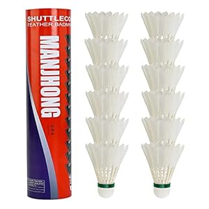 MANJHONG Badminton Shuttlecocks Suitable for recreational play only Durable Goose Feather Shuttles