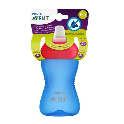 Philips Avent Soft, bitsäker pipmugg SCF802/01 - 1 mugg - Rymmern 300 ml - 9m+ - Lätt att greppa - Lätt att montera - BPA-fri - Lätt att rengöra - Bitsäker - diskmaskinssäker - Röd/Blå