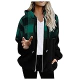 Generic Weihnachtsgeschenke Fleecejacke Damen Winterjacke Trend 2022 Weihnachten Cinzia Rocca Mantel Takko Weste Dirndljacke Jeans Jacken Oversize Casual Blazer Mango Trenchcoat(2-Grün, XXL)