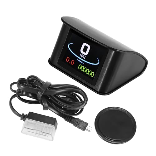 Hihaha Mini HUD Head Up Display Car Dashboard Digital Speedometer with OBDII EUOBD/Outside Multifunction Data Display Error Alarm TFT LCD Display for Car/Durable 2.2 Inch / 1 Set