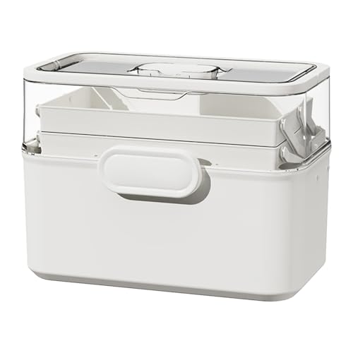 Boîte à médicaments, Rangement de médicaments, étages Amovibles, Couvercle Transparent, Multi-Usage, résistant aux déversements, économiseur d'espace, conteneurs d'approvisionnement, boîte à Outils