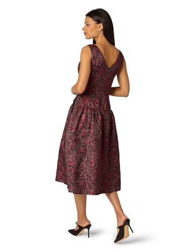 Image of Adrianna Papell Jacquard Midi Dress with Godets
