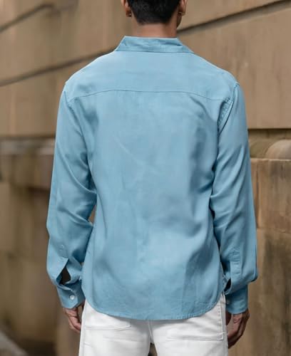 Image of IndoPrimo Men's Regular Fit Cotton Casual Shirt | Premium Solid Full Sleeve Shirt