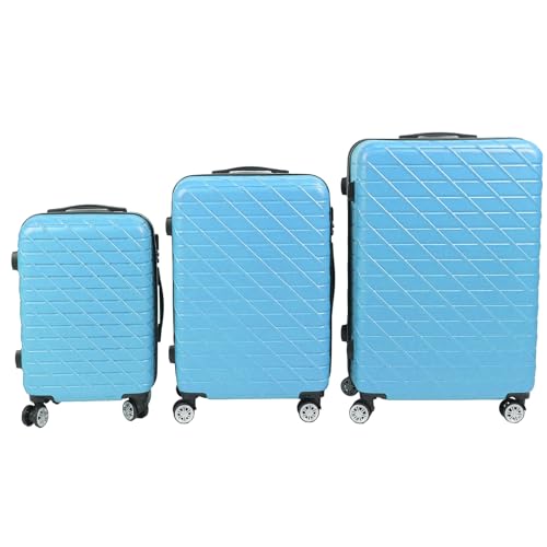 ZJchao 3PCS Luggage Set Spinner Wheel Hardshell Suitcase Lightweight TSA Lock 150kg Load Capacity 20in 24in 28in Travel Luggage Set (Blue)