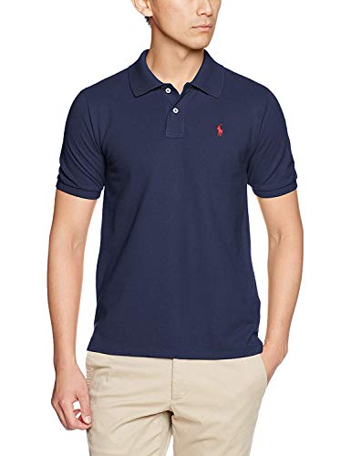 Polo Ralph Lauren — Camisa polo infantil básica de malha para bebês (infantil), French Navy (Red Pon