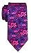 Vizakiss Men's Fuchsia Ties Fashion Dark Purple Blue Small Floral Magenta Wedding Dance Neckties
