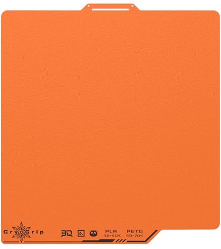 BIQU Cryogrip Pro Frostbite Matte Orange Cold Build Plate for Bambu-Lab P1S/P2S/P1P/X2D/X1C/X1E/A1 3D Printer 257x257MM Double-Sided Upgrade Room Temperature Print Removable Surface Platform